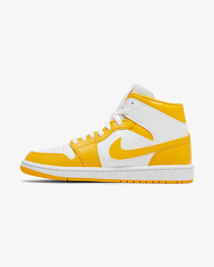 NIKE AIR JORDAN1 MID WMNS WHITE UNIVERSITY GOLD