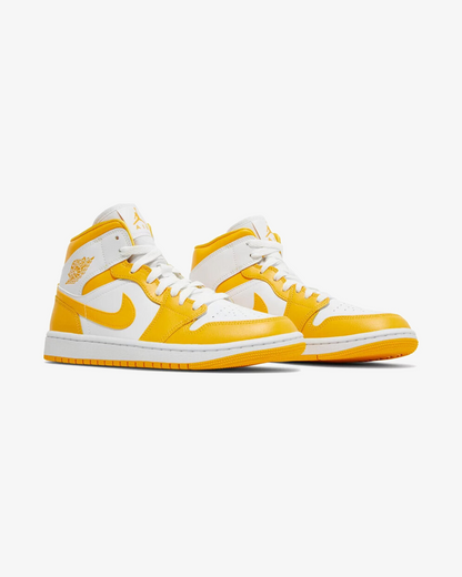 NIKE AIR JORDAN1 MID WMNS WHITE UNIVERSITY GOLD