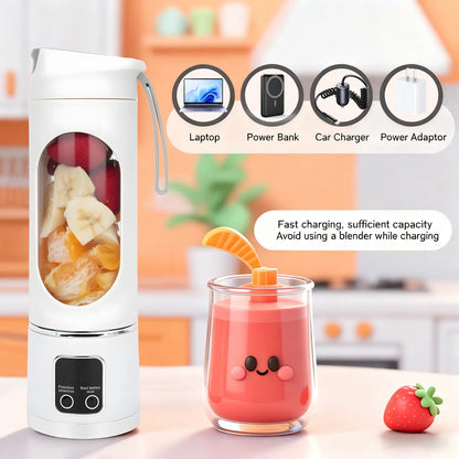 Portable, rechargeable mini blender (suitable for fruit, vegetables, etc.)—enjoy smoothies anytime, anywhere. Perfect for travel, back-to-school, or workouts