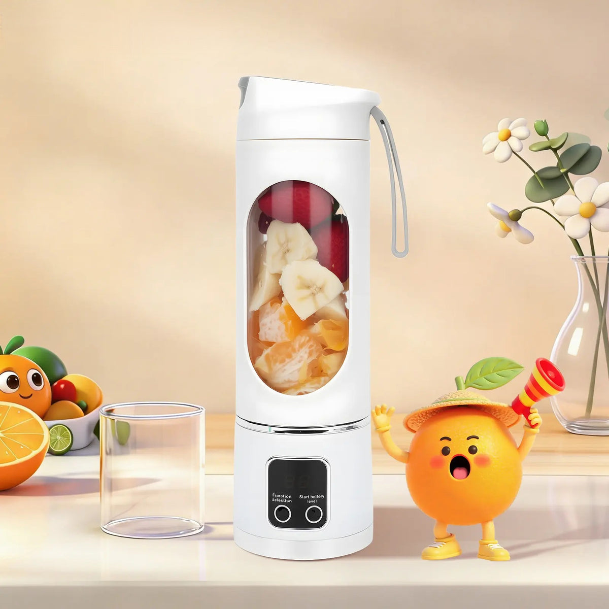 Portable, rechargeable mini blender (suitable for fruit, vegetables, etc.)—enjoy smoothies anytime, anywhere. Perfect for travel, back-to-school, or workouts