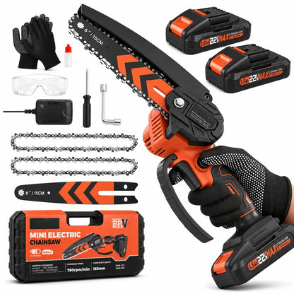 Portable 4/6-Inch Mini Chainsaw – Wood-Cutting Gardening Tool