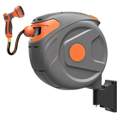 Retractable Garden Hose Wall Mount Reel 90ft/100ft/130ft with 6.5ft Guide Hose