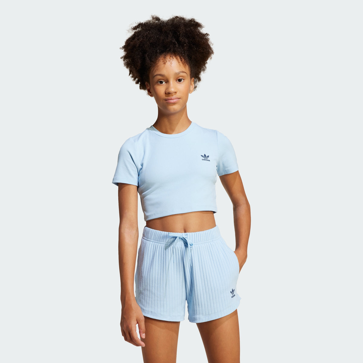 Kids' adidas Ribbed Crop Tee Kids