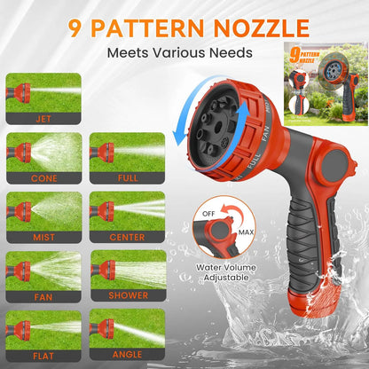 Retractable Garden Hose Wall Mount Reel 90ft/100ft/130ft with 6.5ft Guide Hose