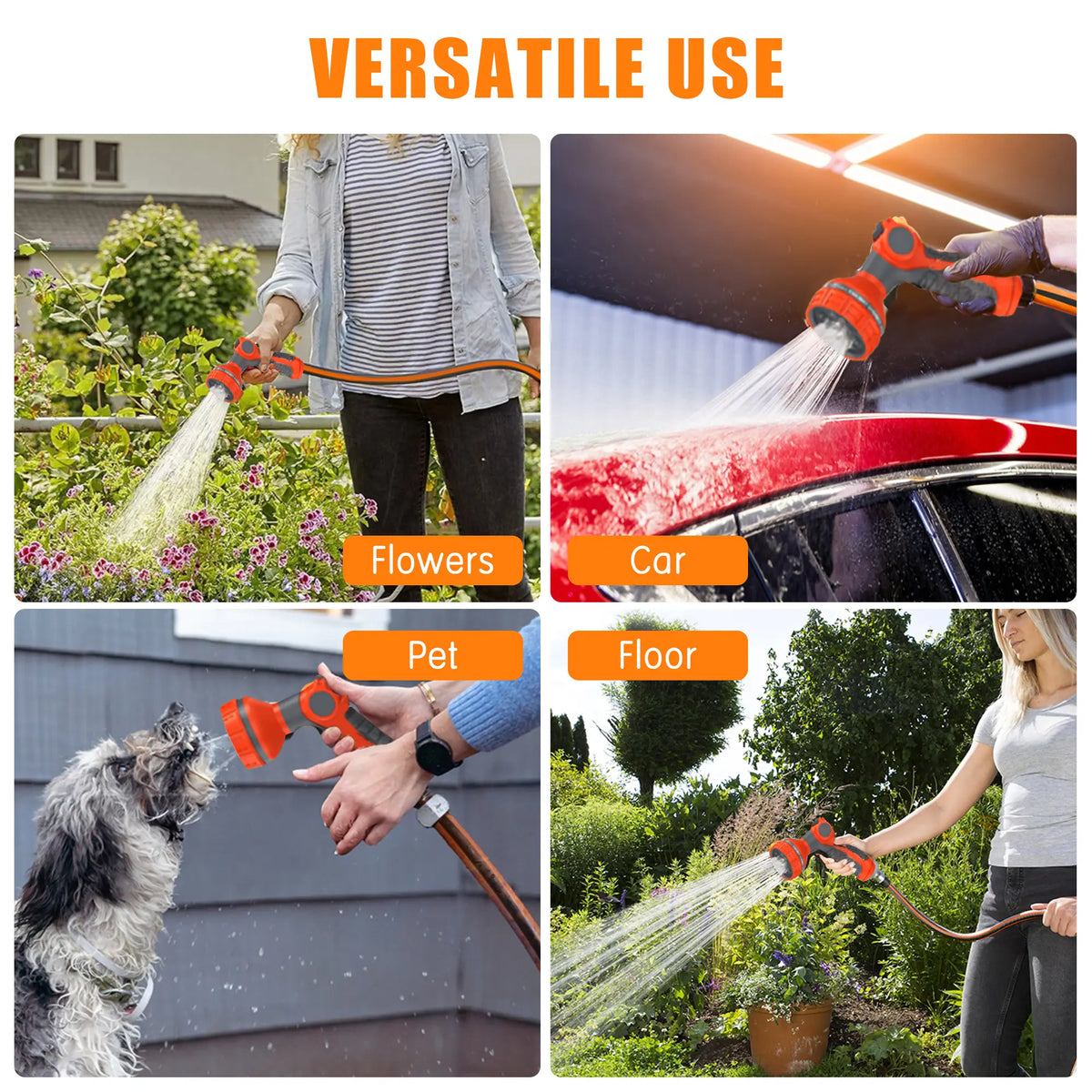 Retractable Garden Hose Wall Mount Reel 90ft/100ft/130ft with 6.5ft Guide Hose