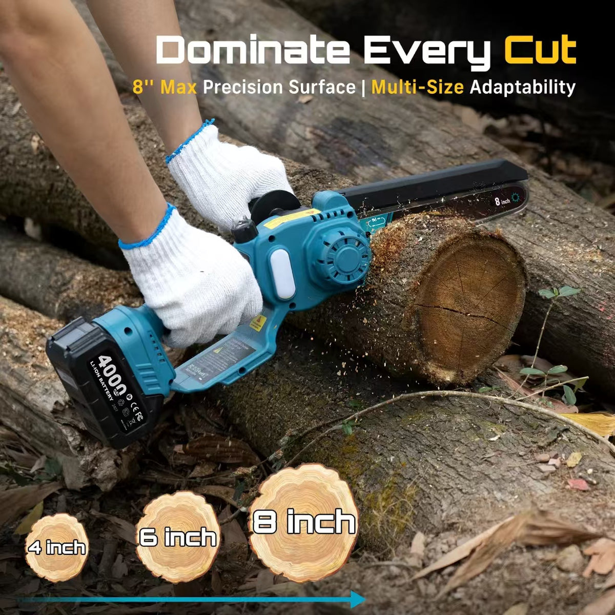 2-in-1 Cordless Mini Chainsaw and Pole Saw with 16-Foot Extension Pole