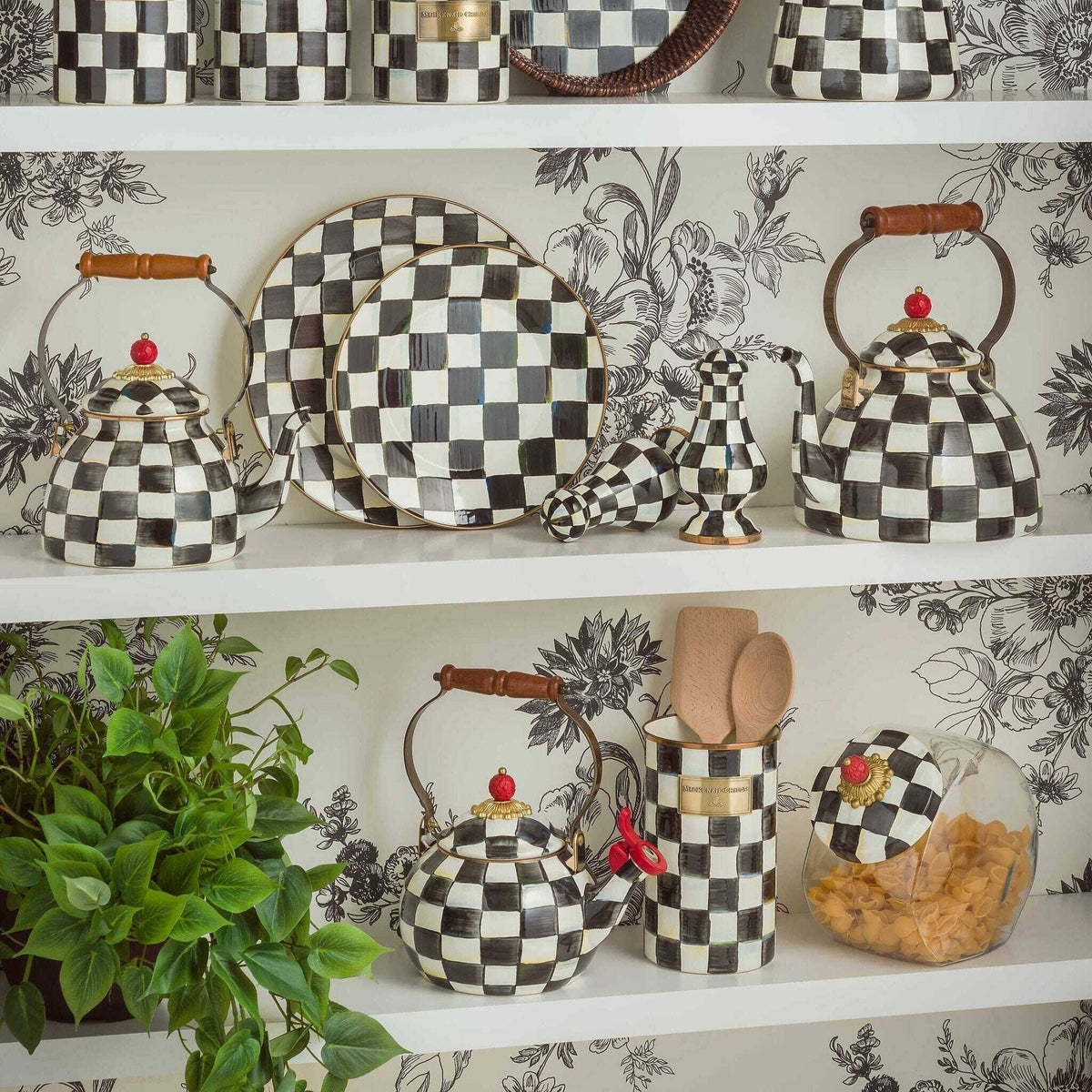 MacKenzie-Childs Courtly Check Whistling Tea Kettle