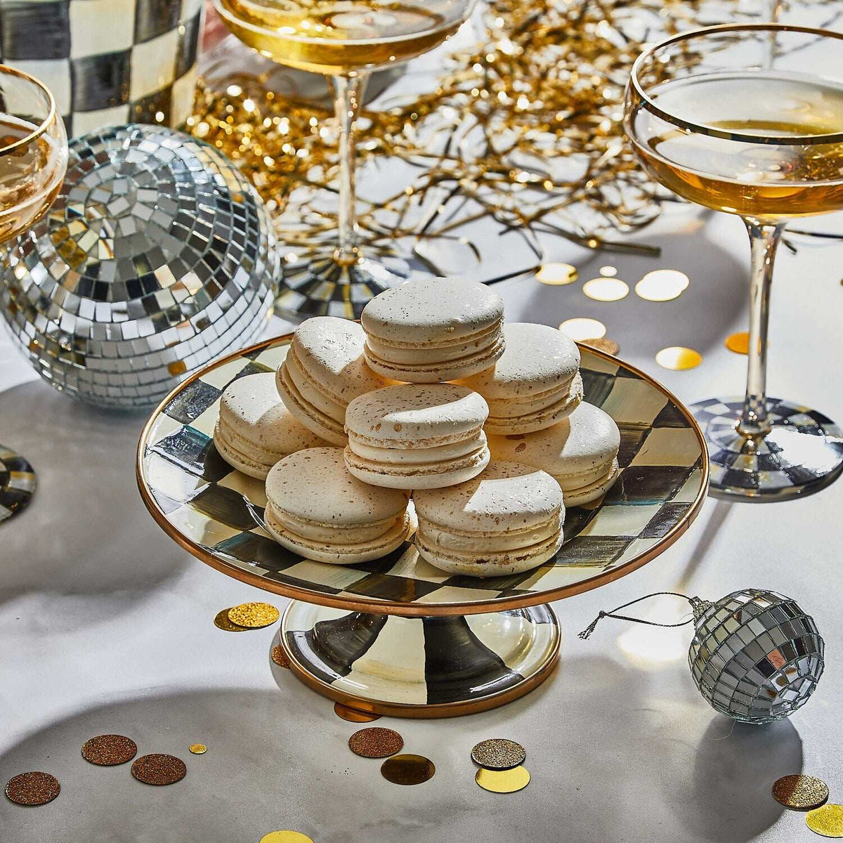 Courtly Check Mini Pedestal Platter by Mackenzie-Childs