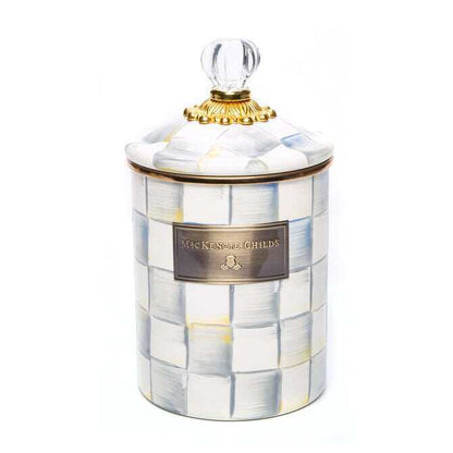 Sterling Check Enamel Canisters