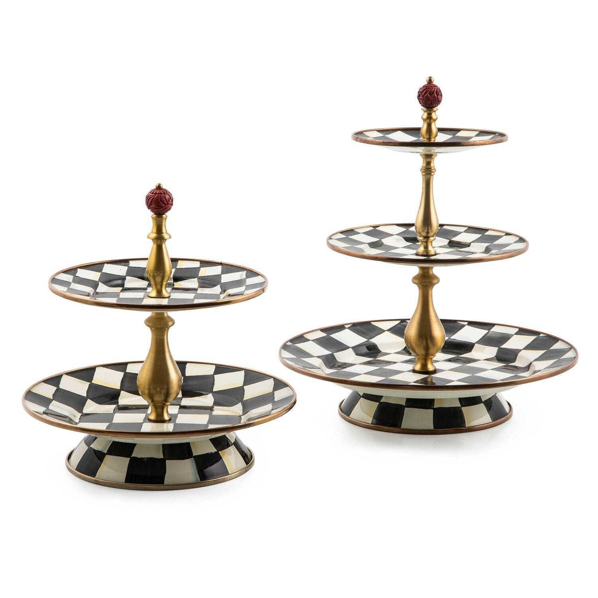 Courtly Check Enamel Two Tier Sweet Stand