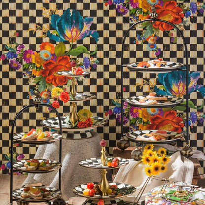 Courtly Check Enamel Three Tier Sweet Stand