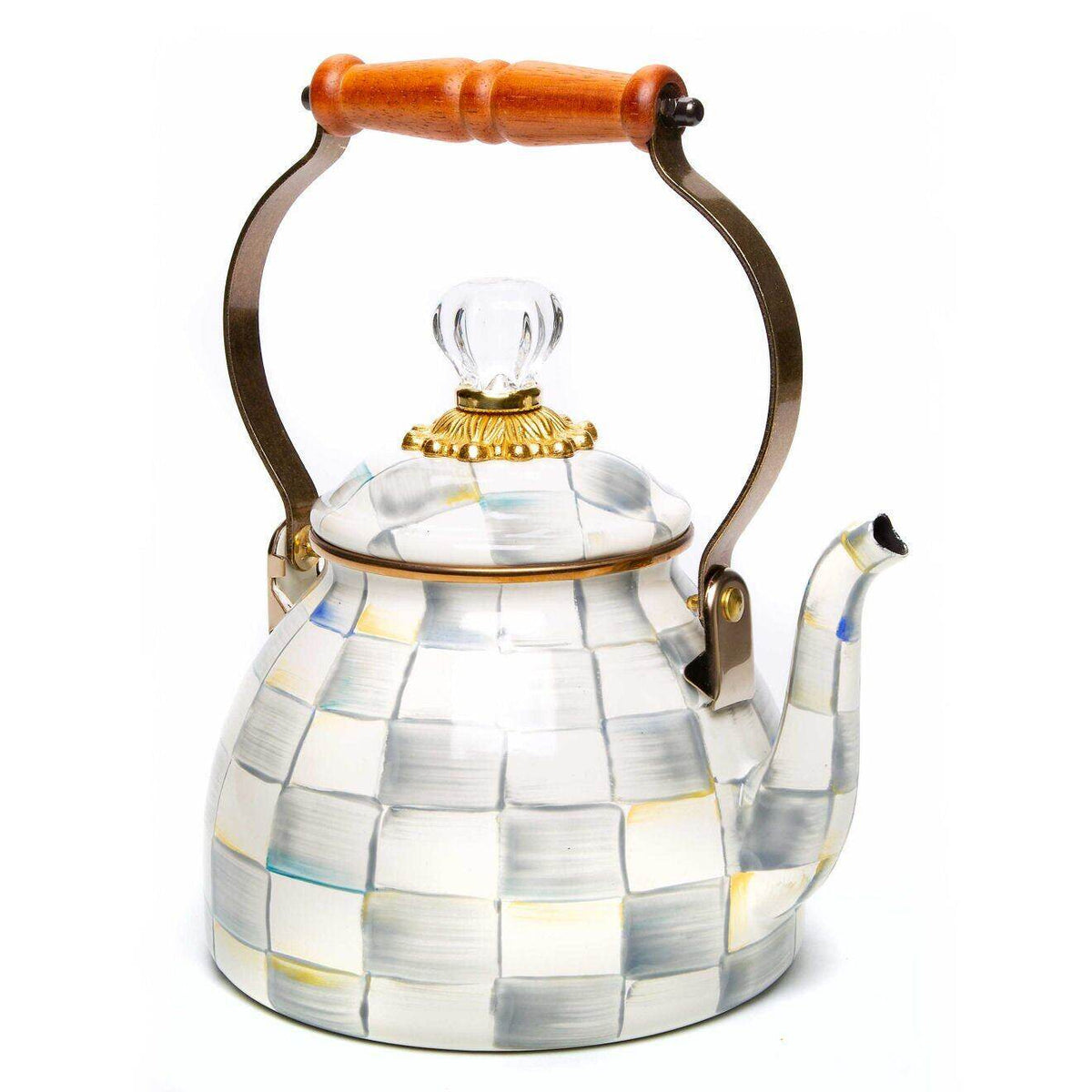 STERLING Grey Tones Enamel Tea Kettle by Mackenzie Childs 1,89L
