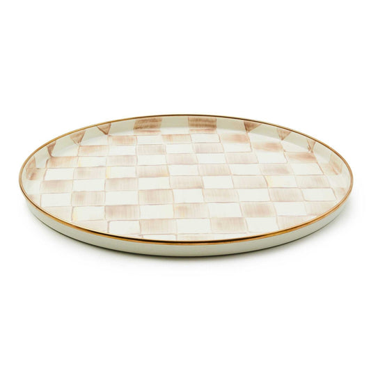 Mocha Check Round Tray by MacKenzie-Childs