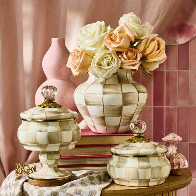 Check Enamel Large Vase