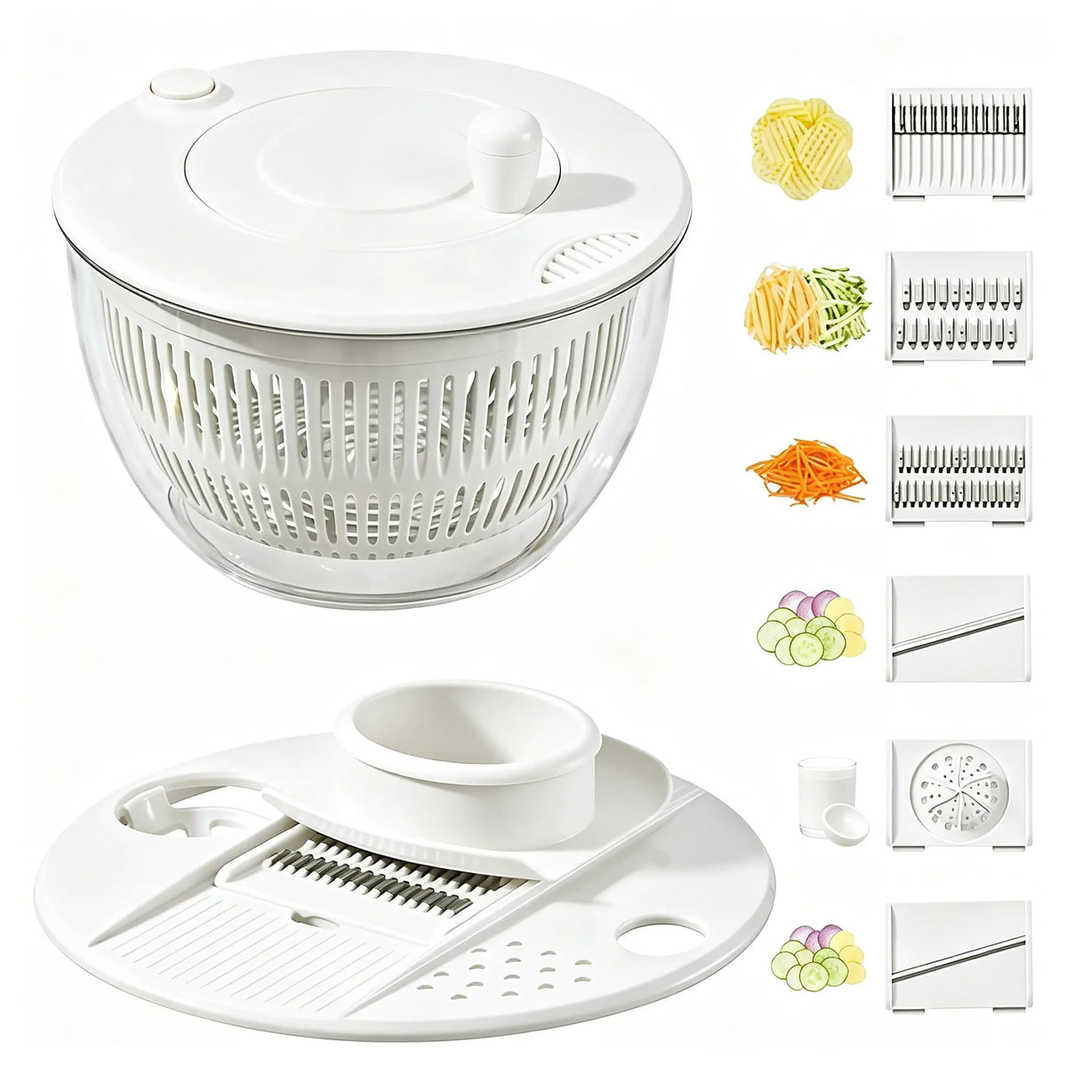 3-in-1 Vegetable and Fruit Washing Dish, Kitchen Tool Set, Large Salad Dehydrator