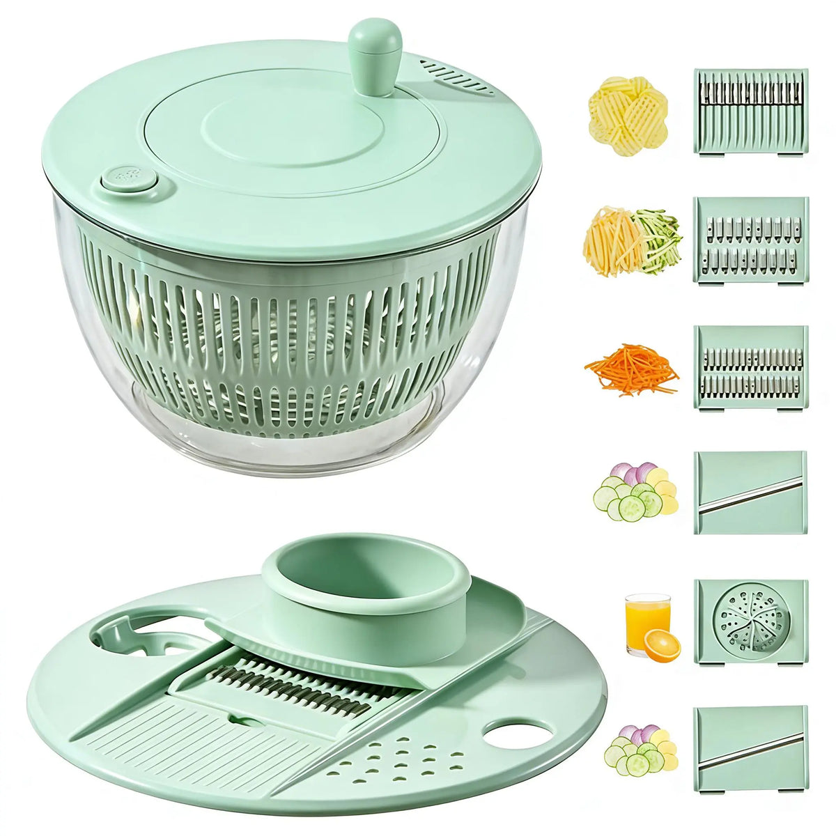 3-in-1 Vegetable and Fruit Washing Dish, Kitchen Tool Set, Large Salad Dehydrator