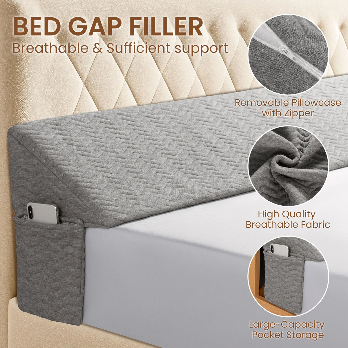 Wedge-shaped headboard pillow, triangular wedge-shaped backrest cushion/mattress filling pillow