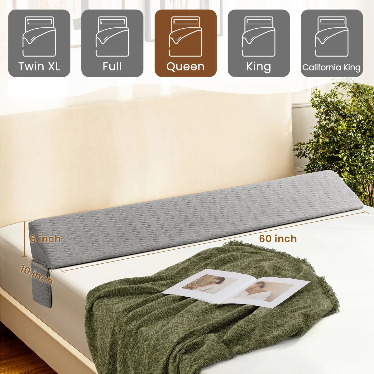 Wedge-shaped headboard pillow, triangular wedge-shaped backrest cushion/mattress filling pillow