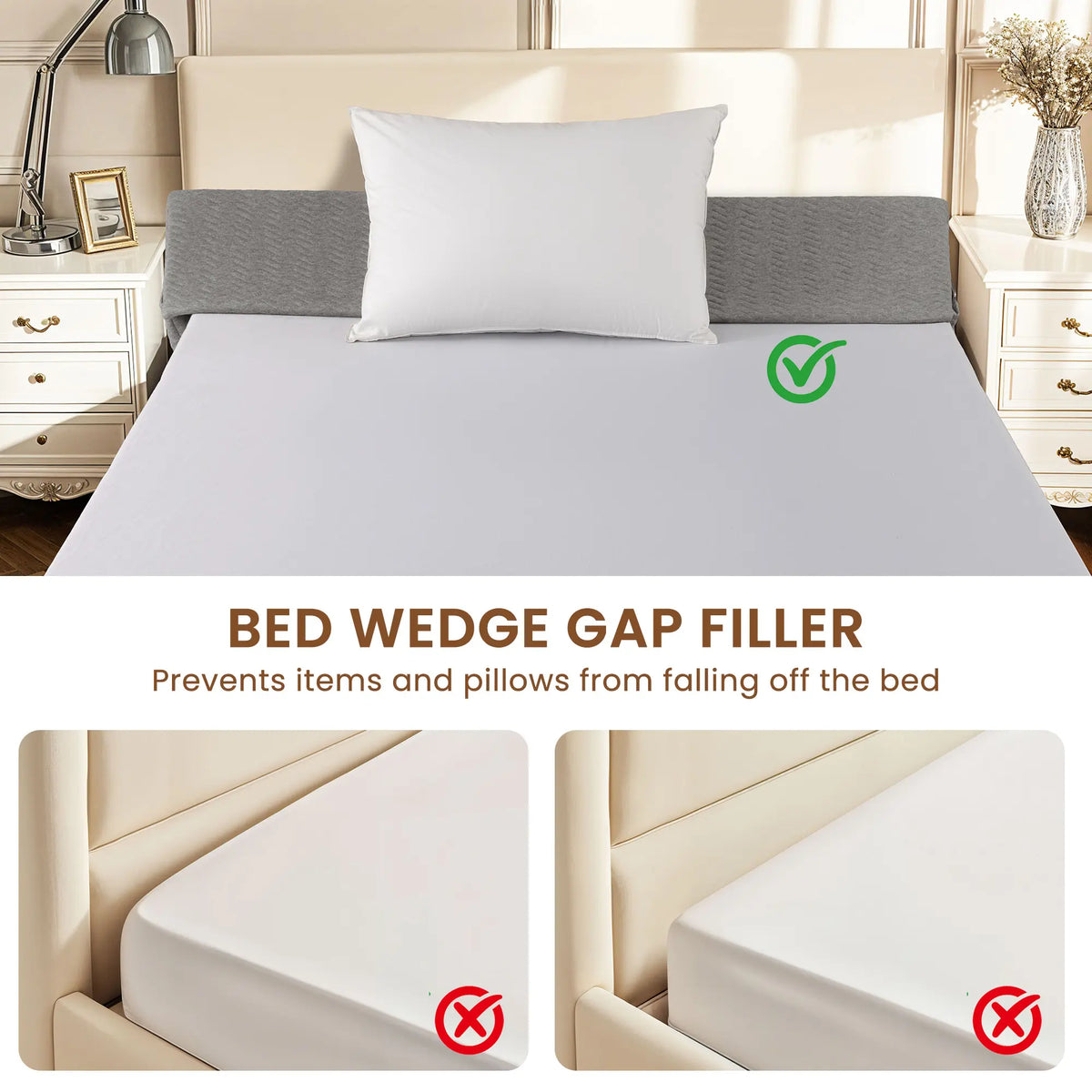 Wedge-shaped headboard pillow, triangular wedge-shaped backrest cushion/mattress filling pillow