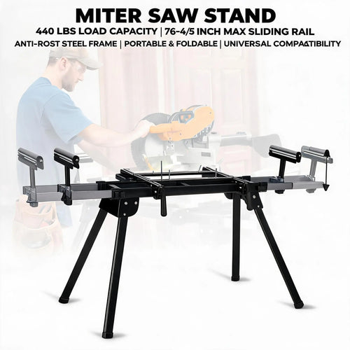 Misching saw stand, folding saw stand, 440 lb load capacity, with 76-4/5 inch slide rails