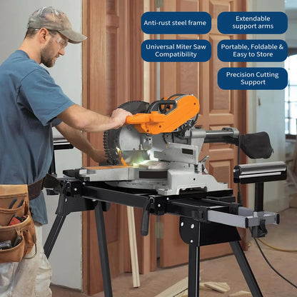Misching saw stand, folding saw stand, 440 lb load capacity, with 76-4/5 inch slide rails