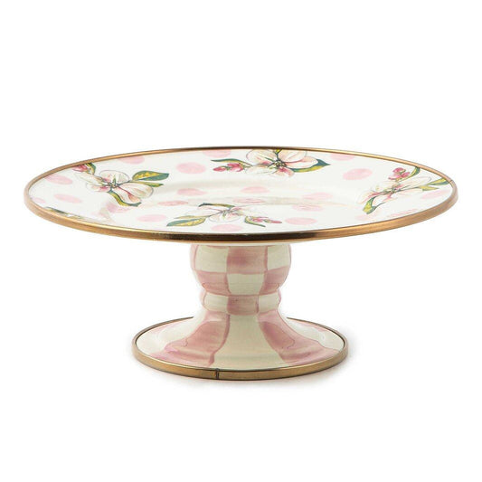 Wildflowers enamel mini pedestal platter - pink