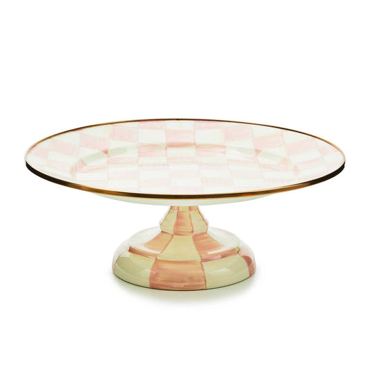 MacKenzie-Childs Rosy Check Small Pedestal Platter