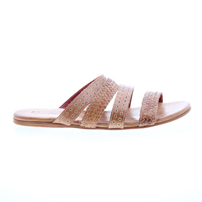 Bed Stu Henna F373043 Womens Brown Leather Slip On Slides Sandals Shoes